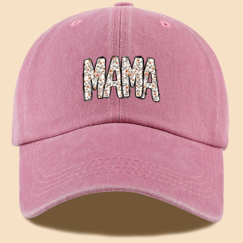 1pc 1pcs "Mom" Floral & Letter Print Baseball Cap Suitable for for Men & Women, Adjustable Duckbill Hat with Mom-Themed, Breathable Unisex Cap for Outdoor, Travel, Gifts for Mom, Birthdays, Casual Wear - Fashionable Duckbill Cap