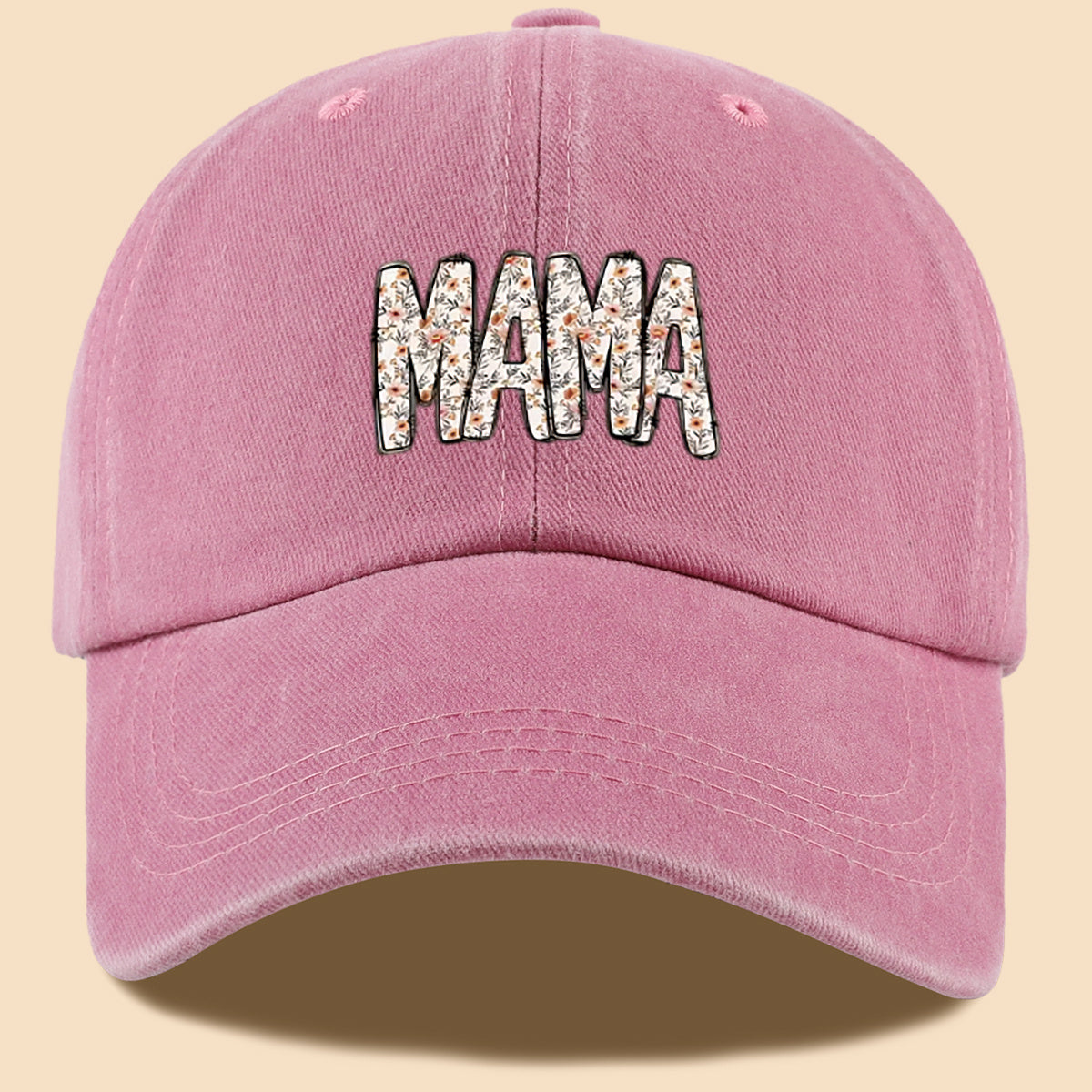 1pc 1pcs "Mom" Floral & Letter Print Baseball Cap Suitable for for Men & Women, Adjustable Duckbill Hat with Mom-Themed, Breathable Unisex Cap for Outdoor, Travel, Gifts for Mom, Birthdays, Casual Wear - Fashionable Duckbill Cap