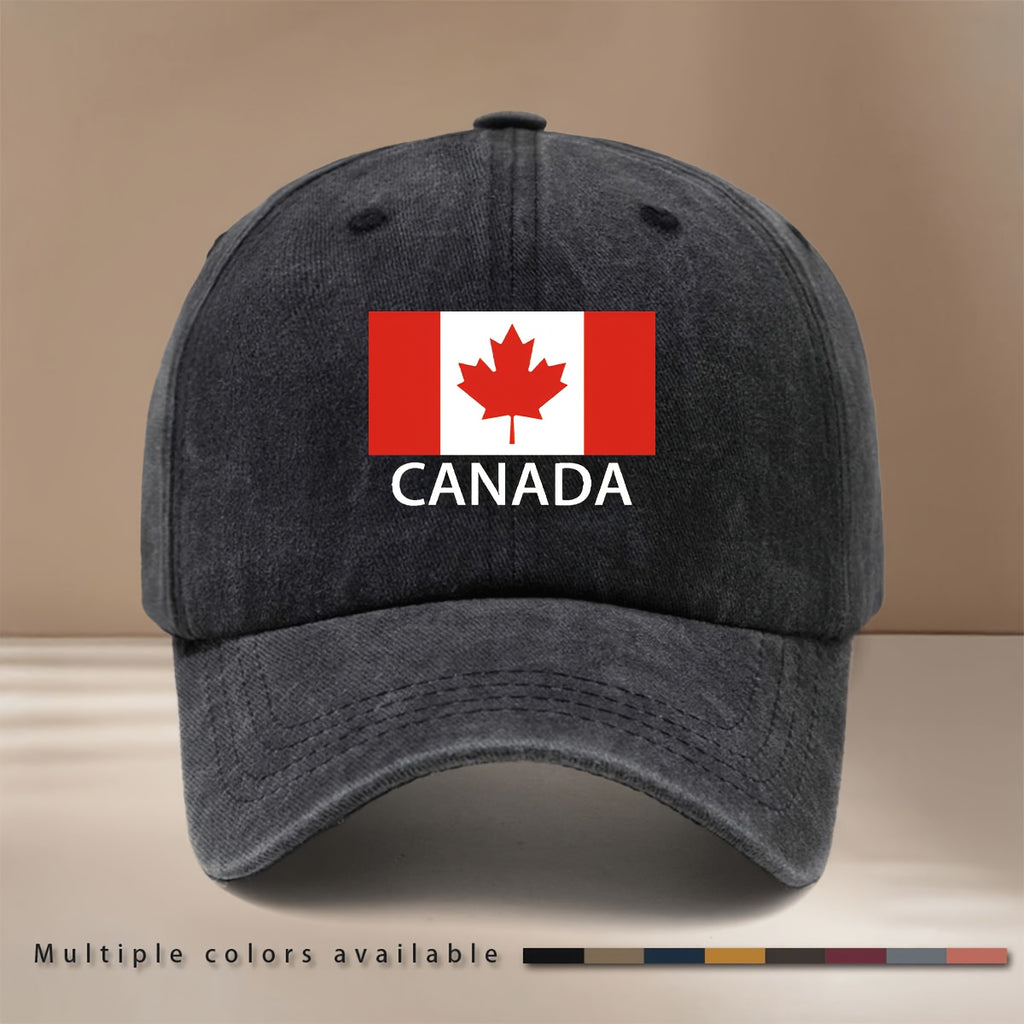 A Baseball Cap Featuring a Canada Pattern, Perfect for Vacations, Gatherings, And Camping. This Hip-Hop Style Hat Is Easy Yet Textured, with a Comfortable And Lightweight Design. It Has a Six-Panel Structure Suitable for Both Men And Women
