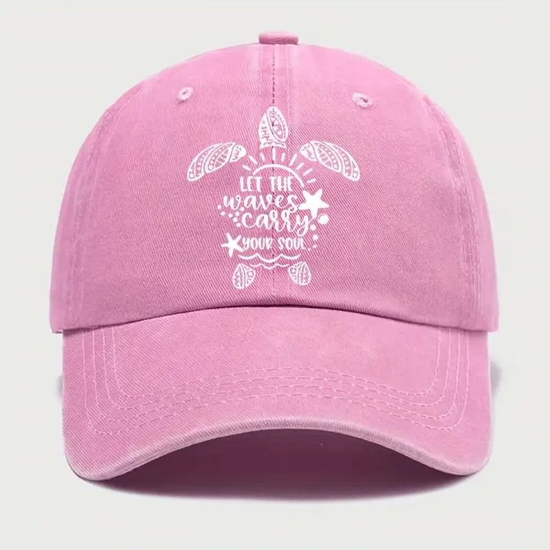 Marine-Themed Cap, 'Allow The Waves to Guide You' - Stylish And Adjustable, Inspired by Sea Turtles And Ocean Motifs, Perfect for Outdoor Activities, Fishing, And Everyday Use, Fishing Headgear