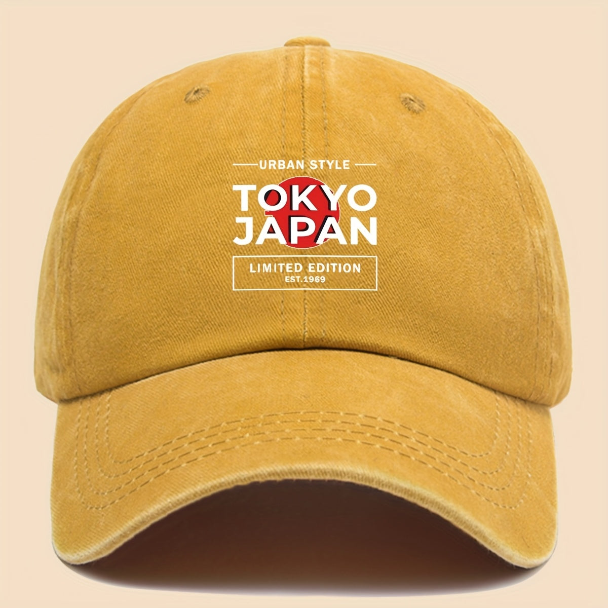 1pc Tokyo Japan City Style Printed Baseball Cap, Unisex, Printed Design, Solid Color Minimalist Vintage Curved Brim Dad Hat, Adjustable Size, All-Season Sun Hat, Suitable for Cycling, Fishing, Hunting, Teen Couple Skateboard Cap, Ideal Gift