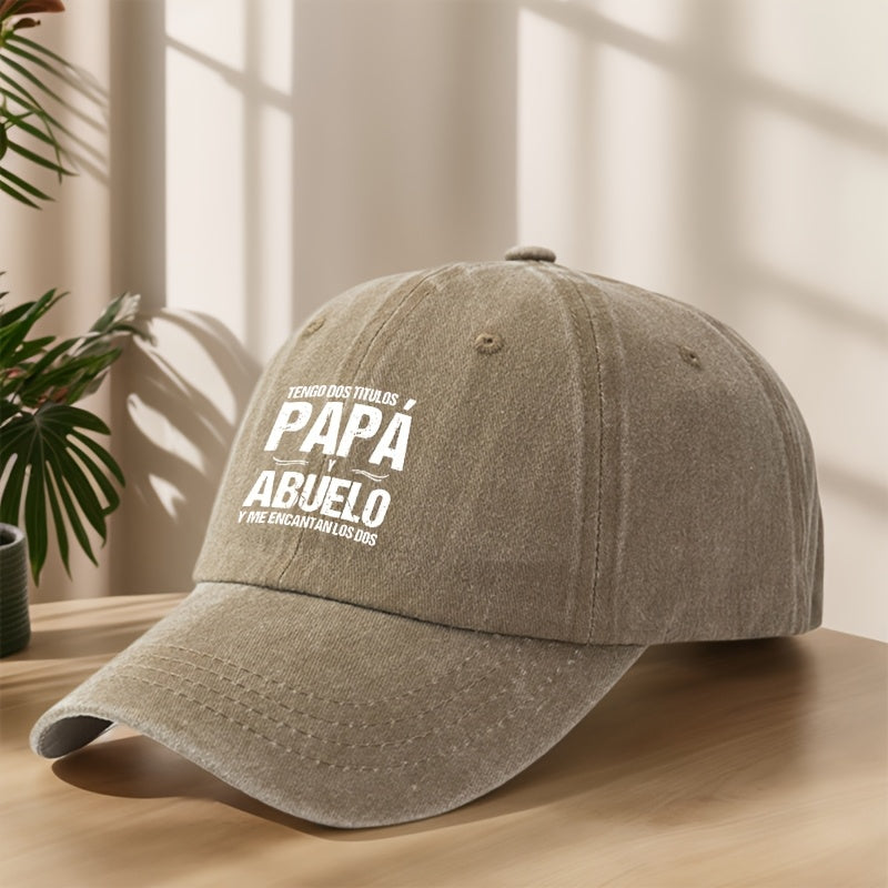 Unisex Baseball Cap with Adjustable Duckbill - Breathable All-Season Outdoor Hat, 21.65-24.41inch Headband, //Navy, Lightweight & Comfortable for Men & Women, Casual Sports Travel Hat, Spanish Text Design