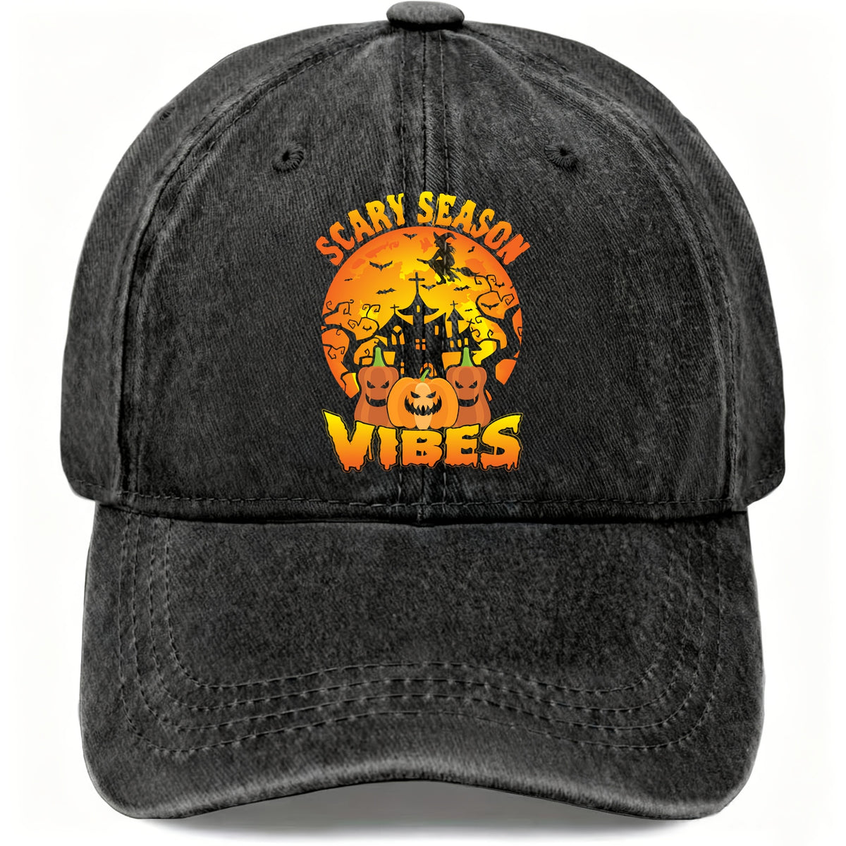 Halloween Pumpkin Washable Cap, Unisex Vintage Adjustable Fashion Baseball Cap, Cool Street Casual Hat