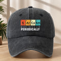 PERIODICALLY Statement Print Baseball Cap Classic Washed Distressed Vintage Duckbill Cap Soft Top Comfortable Adjustable Sun Hat