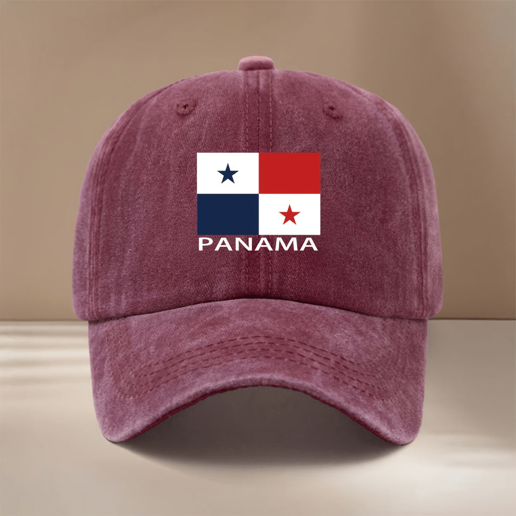 Panama Flag PANAMA Text Pattern Baseball Cap Lightweight Curved Brim Shows Small Face Hip-Hop Hat for Men And Women Duck Tongue Hat Vacation Travel Dinner Camping Matching Comfortable Adjustable Size Curved Brim Hat Easy Fashion Six-Piece Hat Versio