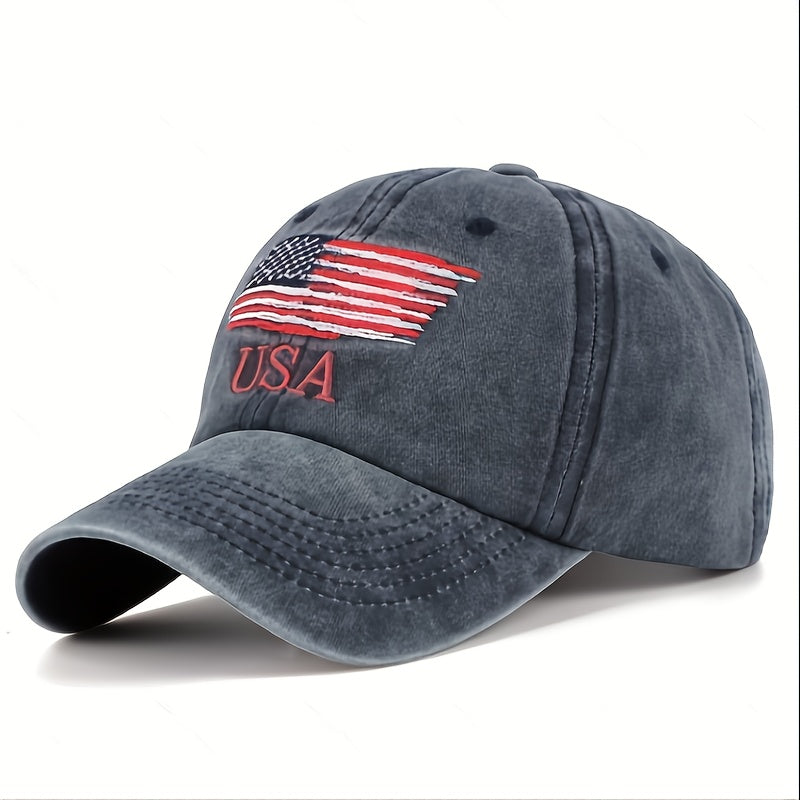 Men'S Fashion Versatile Baseball Cap American Flag Retro Design Valentine'S Day Gift Sunshade Breathable Comfortable Outdoor Sports Casual Hat Classic Style High Quality