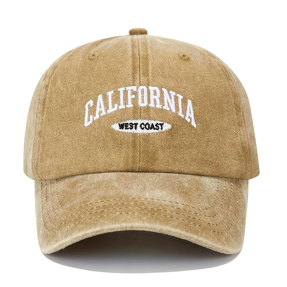 Women's Vintage California West CAL Letter & California Text Baseball Cap - Lightweight Structured Flat Top Hat Suitable for Beach, Casual Outfits, Sports - Non-Stretch CAL Lettering & California West Design