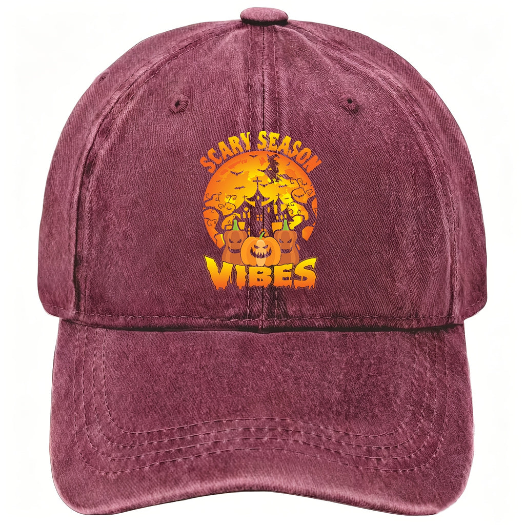 Halloween Pumpkin Washable Cap, Unisex Vintage Adjustable Fashion Baseball Cap, Cool Street Casual Hat