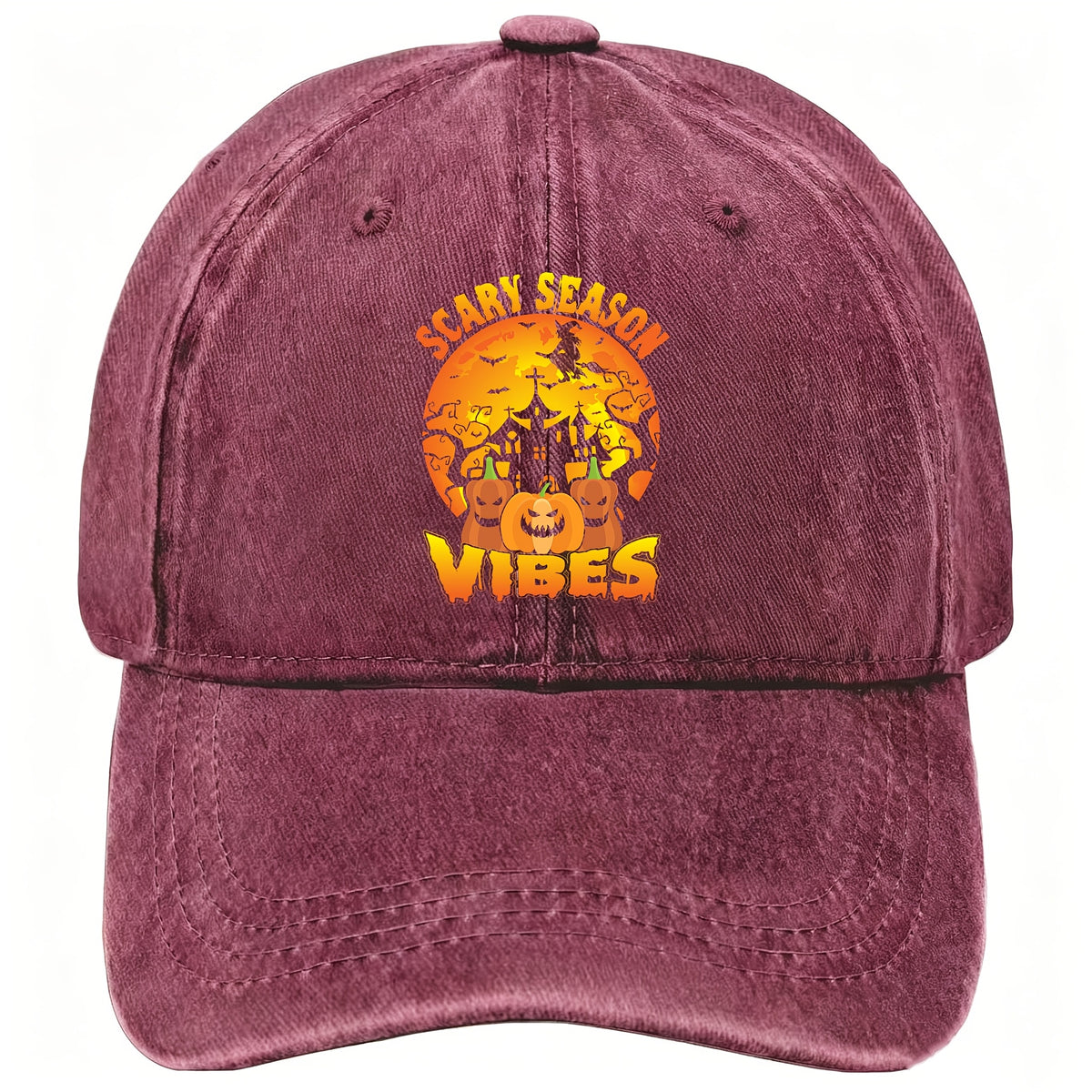 Halloween Pumpkin Washable Cap, Unisex Vintage Adjustable Fashion Baseball Cap, Cool Street Casual Hat