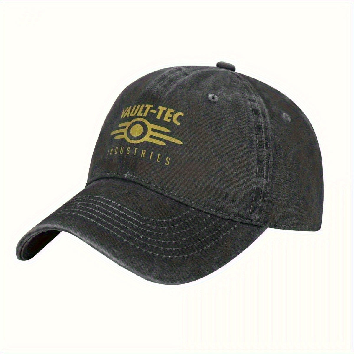 Vintage Distressed Black Baseball Cap with Logo- Adjustable Lightweight Hat for Men And Women, Washable And Durable, Curved Brim, Casual Outdoor And Decorative, Unisex, Retro Style, White Hollow Design, Comfortable for All Head Sizes