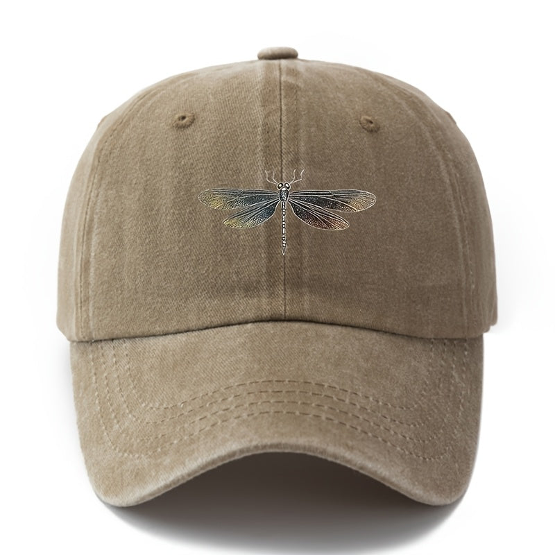 Unisex Fashion Printed Dragonfly Pattern Baseball Cap, Trendy Style Outdoor Sunshade Curved Brim Hat, Adjustable Size Outdoor Holiday Travel Camping Casual Duckbill Cap, Best Choice Gift Baseball Cap