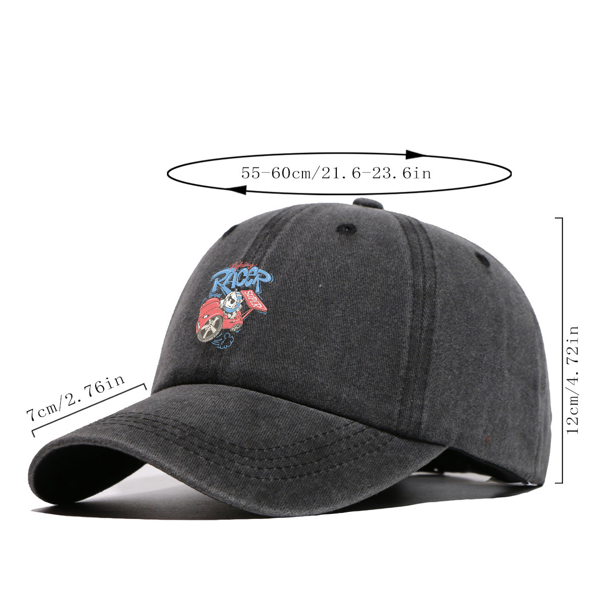 1pc "Highway Racer" Fun Cartoon Print Baseball Cap Panda Racer Pattern Sun Hat Fashion Trendy Duck Tongue Hat Unisex Adjustable Street Casual Hat Outdoor Sports Sun Hat Suitable for Daily Travel, Parties, Cycling