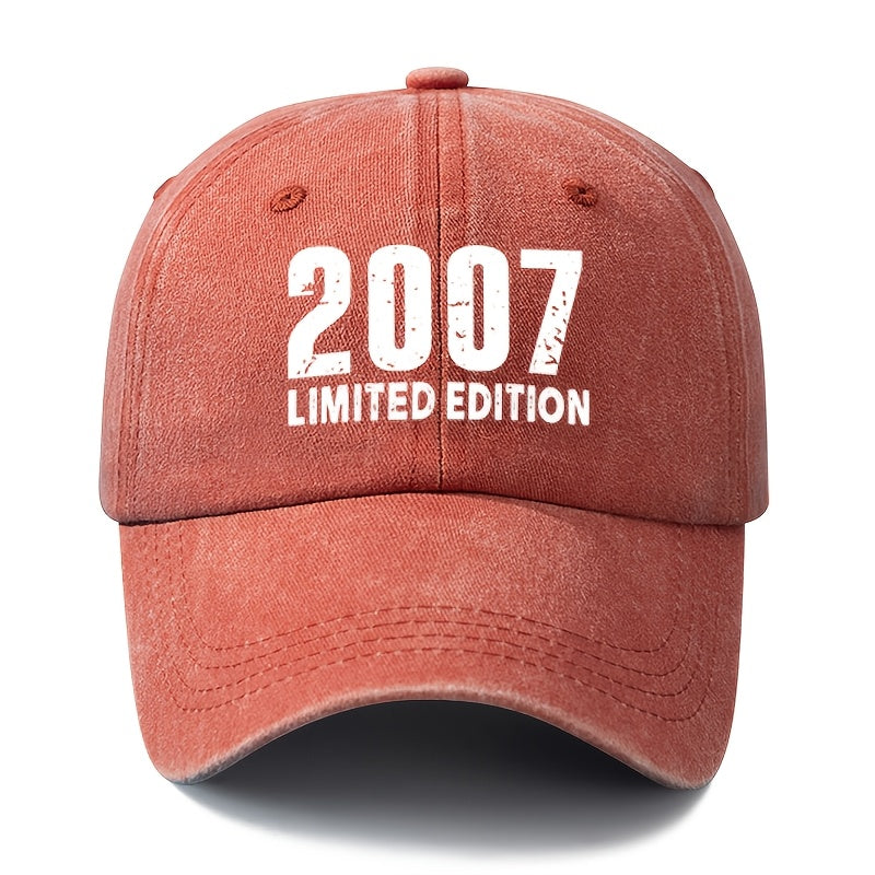 A 2007 LIMITED EDITION Unisex Fashionable and Versatile Printed Baseball Cap, Featuring a Classic Vintage Washed Outdoor Lightweight Curved Brim. This Trucker Baseball Cap Is Suitable for Casual Occasions Such as Outdoor Vacations
