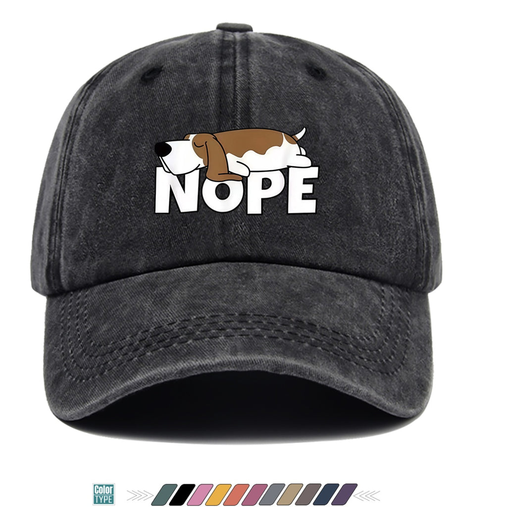 1pc Fun Cartoon Dog "NOPE" Printed Baseball Cap, Comfortable Breathable Sun Hat, Fashionable Individual Aesthetic Unisex Cap, Adjustable Size Casual Street Hat, Outdoor Sunshade Hat Suitable for Daily Commuting, Shopping, Parties, Travel, Sports