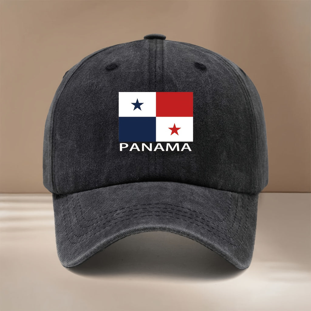Panama Flag PANAMA Text Pattern Baseball Cap Lightweight Curved Brim Shows Small Face Hip-Hop Hat for Men And Women Duck Tongue Hat Vacation Travel Dinner Camping Matching Comfortable Adjustable Size Curved Brim Hat Easy Fashion Six-Piece Hat Versio