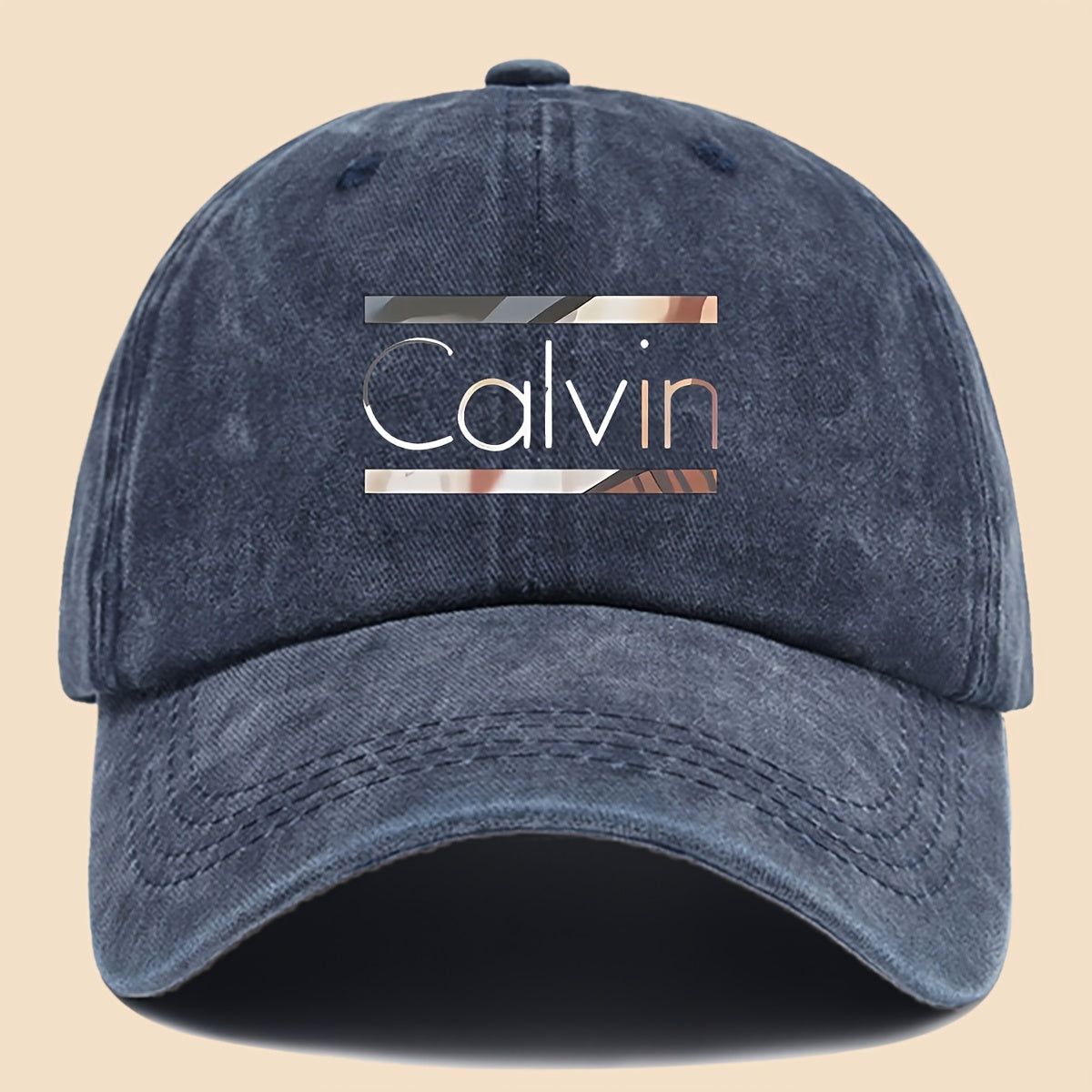 1pc 'Calvin Graphic Washed Baseball Cap - Unisex Streetwear Soft Hat, Suitable for Outdoor Adventures, Breathable Casual Sports Design, a Fashionable Accessory for All Seasons, Perfect Gift for Cycling, Fishing, And Hiking.'