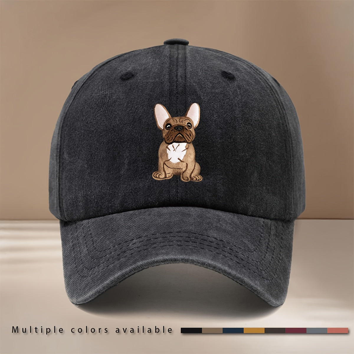 This Is a French Bulldog Pattern Printed Baseball Cap, Easy Lightweight Adjustable Size 6-Panel Hat Unisex Individual Comfortable Duckbill Cap Outdoor Sports Dining Camping Matching Trendy Fashion Curved Brim Hat Sports Event Cheerleading Matching S
