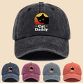 Charming "Cat- for daddy" Printed Baseball Cap, PAPA Retro Curved Brim for dad Hat, Suitable for Both Men And Women in All Seasons, Adjustable Size, Suitable for Most People, Trucker Sun Hat, Ideal Gift for Dad Or Grandpa, Suitable for Leisure