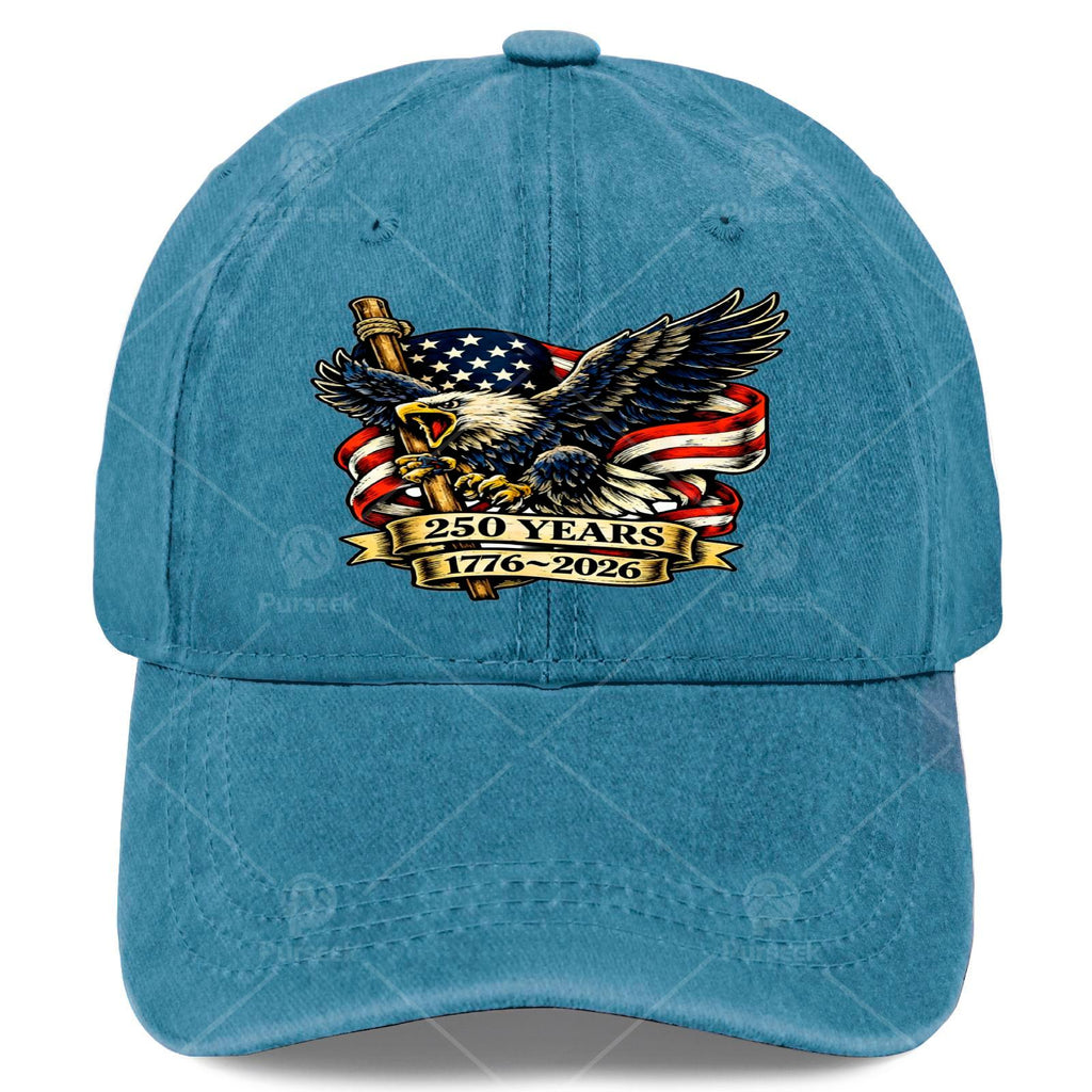 Vintage Patriotic Eagle and Flag 250 Years 17762026 Baseball Hat Unisex