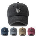 A Stylish And Adaptable Printed Husky Baseball Cap for All Genders, Showcasing a Timeless Vintage Wash And a Lightweight Curved Brim Design Perfect for Outdoor Activities. Great for Vacations, Travel, Camping