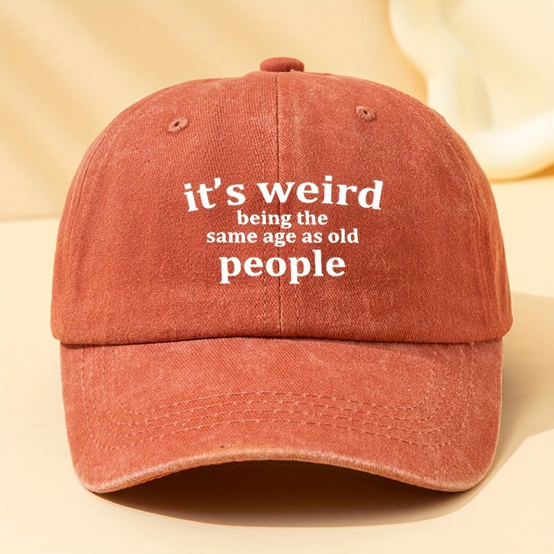 Trendy Unisex Vintage Baseball Cap with Letter Print, Suitable for Couples, Featuring a Washed And Worn Look, Curved Brim, Perfect for Casual Outdoor Use, Sun Protection, Breathable, Comfortable, And Adjustable, a Classic Style
