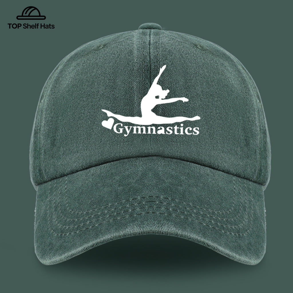 1pc "Gymnastics" Printed Baseball Cap with Gymnastics Pattern Design, Lightweight, Comfortable, and Breathable. Adjustable Size, Perfect Valentine's Day Gift for Partners. Casual Wear Accessory for Men and Women, Ideal for Outdoor Activities. Sun Hat