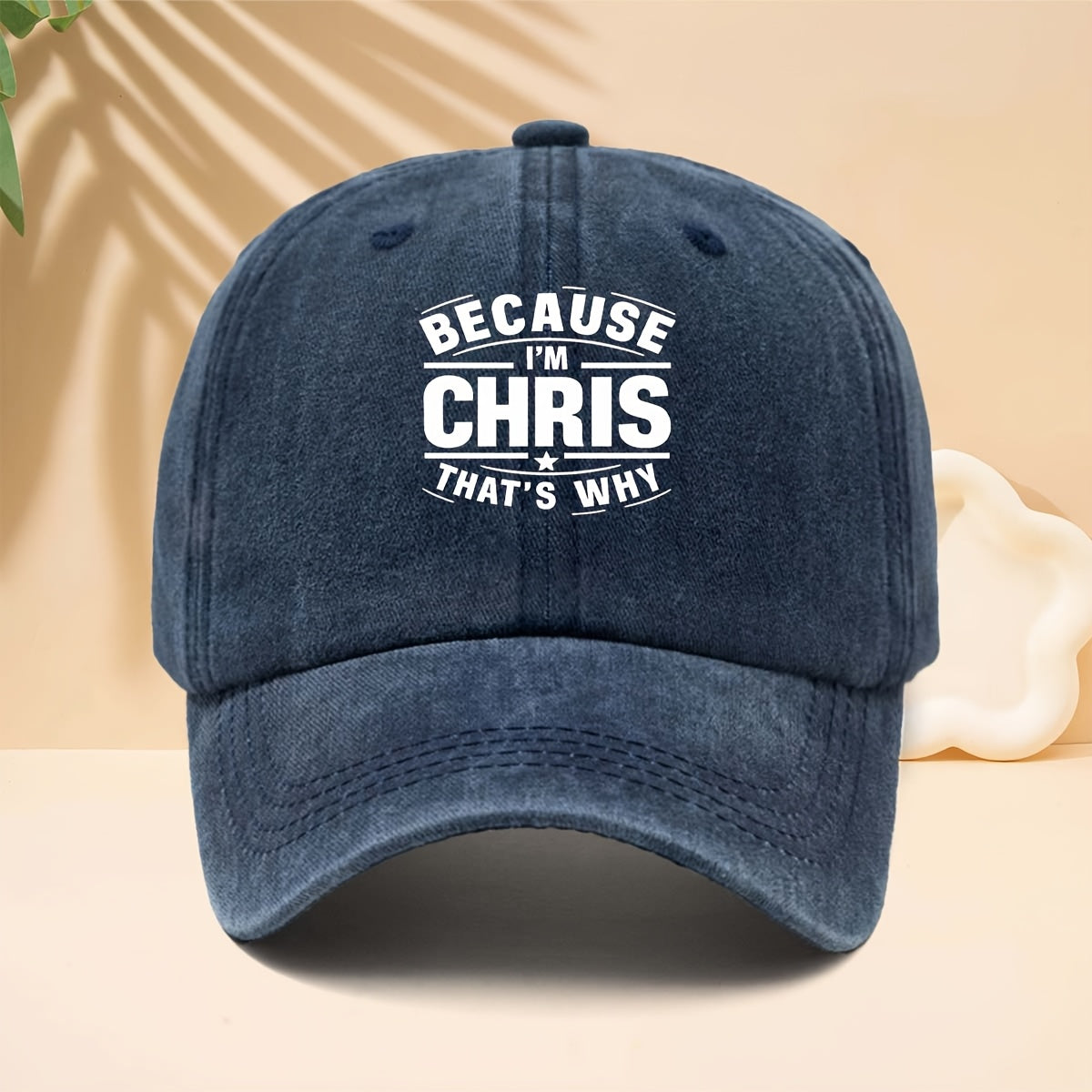 Men' & Women' "BECAUSE I'M CHRIS" Graphic Trucker Hat - Adjustable Snapback Cap with Print, Soft Top Design, Curved Brim Suitable for Casual Wear, Hip-Hop Style, Parties, Durable for All- Outdoor and Everyday Use