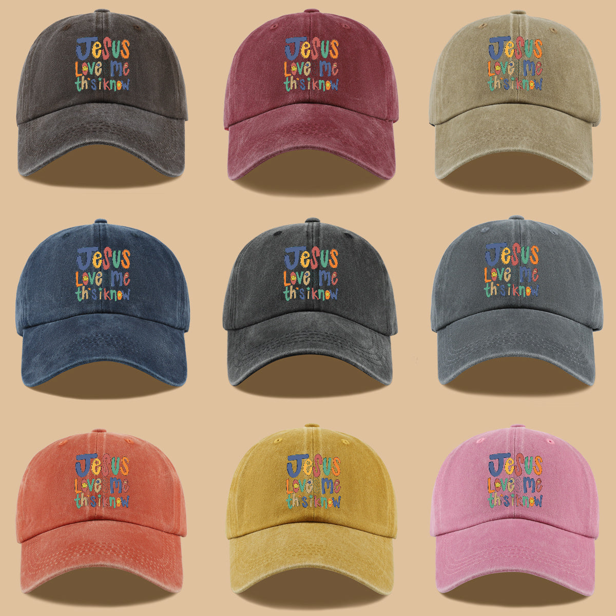 1pc Christian-themed Printed Baseball Cap with a Warm and Affectionate Design, Featuring Rounded, Cute, and Colorful Text. Lightweight, Comfortable, and Breathable Sun Hat with a Stylish, Simple, and Aesthetically Pleasing Look. Adjustable Size