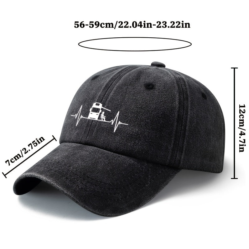 A Stylish And Versatile Printed Baseball Cap Suitable for Both Men And Women, Featuring a Classic Retro Washed Design. This Lightweight Outdoor Cap Is Perfect for Truck Drivers And Is Ideal for Casual Occasions Such As Outdoor Vacations, Camping