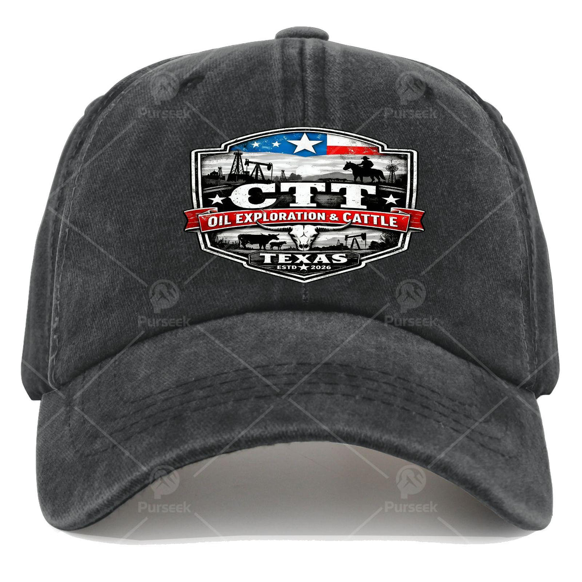 Unisex Soft Baseball from The MTEX Landman Series Featuring The CTT Oil Exploration Cattle Badge