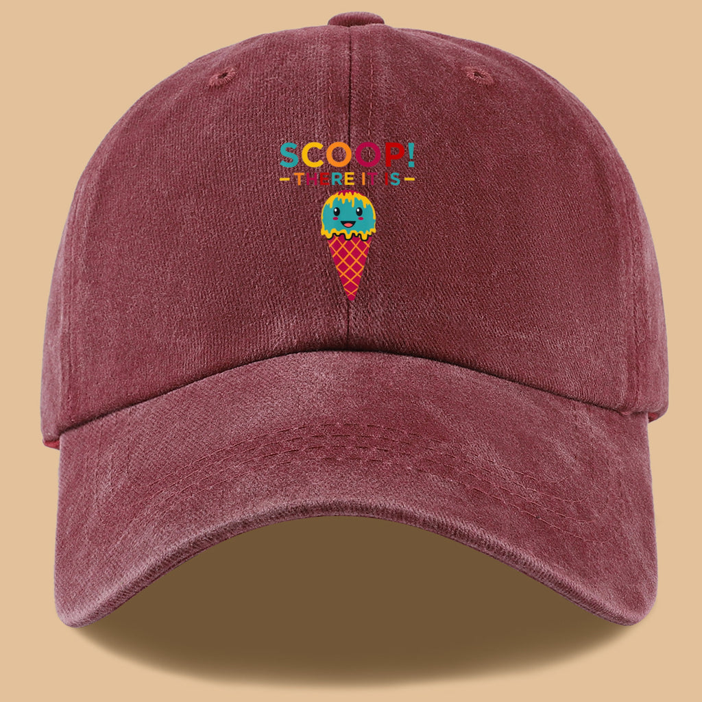1pc 1pcs Fun Ice Cream Print Baseball Cap with Scoop! There It Is! - Adjustable Unisex Breathable Sun Hat Suitable for &, Summer Outdoor Parties, Picnic, Travel, Casual Wear - Cute, Amusement Parks