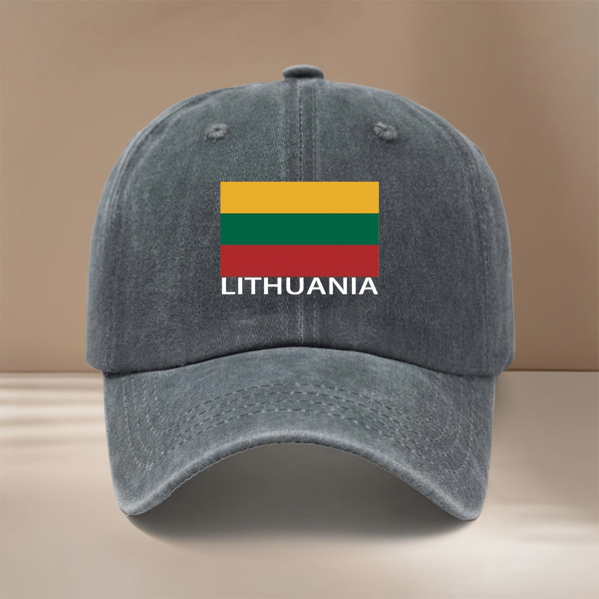 LITHUANIA Letter Flag Printed Pattern Baseball Cap Easy Comfortable Hip-Hop Hat All-Season Versatile Textured Brim Cap Lightweight Individual Duckbill Cap Unisex 6-Panel Cap Sports Event Support Matching Casual Hat Adjustable Size Style Trendy Fashi