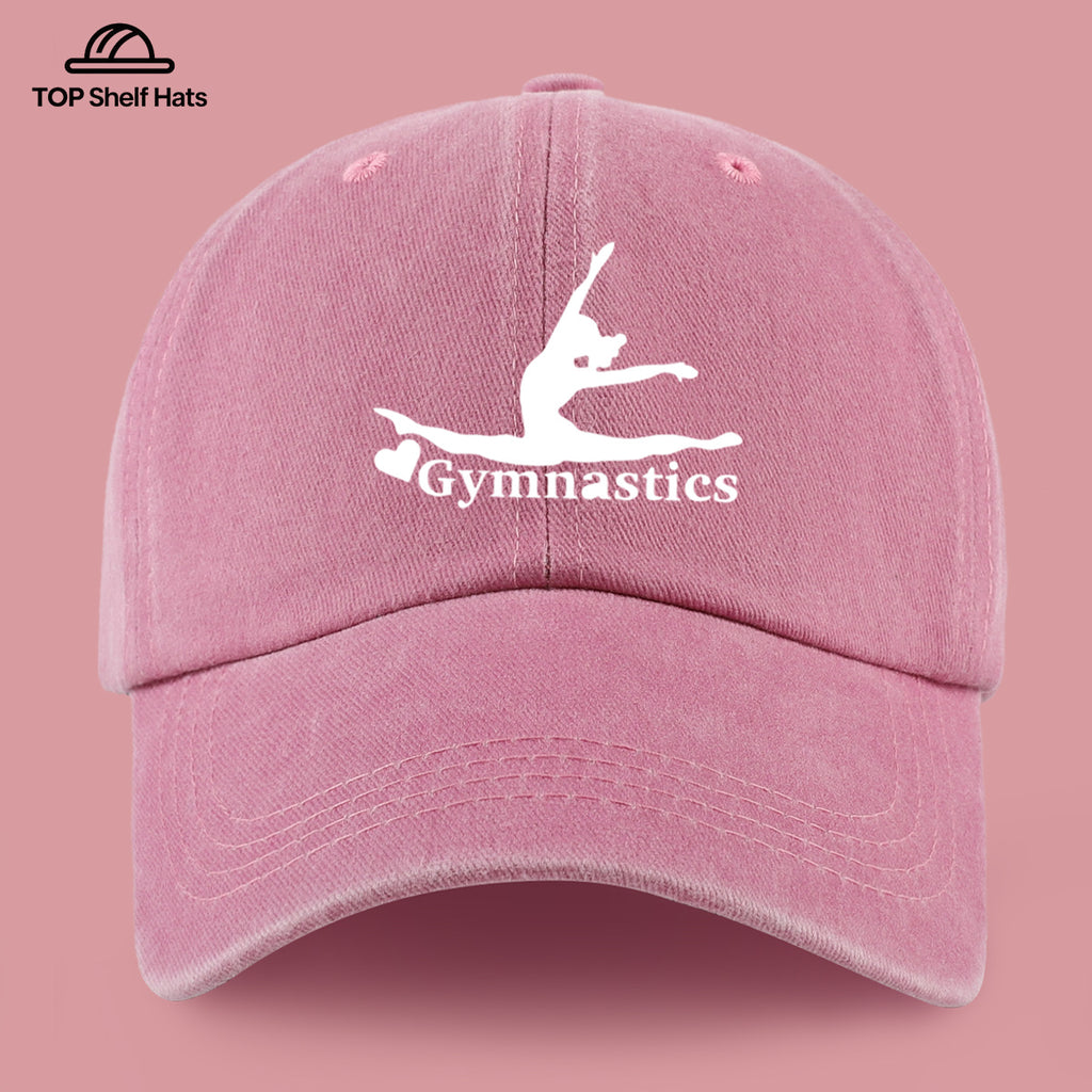 1pc "Gymnastics" Printed Baseball Cap with Gymnastics Pattern Design, Lightweight, Comfortable, and Breathable. Adjustable Size, Perfect Valentine's Day Gift for Partners. Casual Wear Accessory for Men and Women, Ideal for Outdoor Activities. Sun Hat