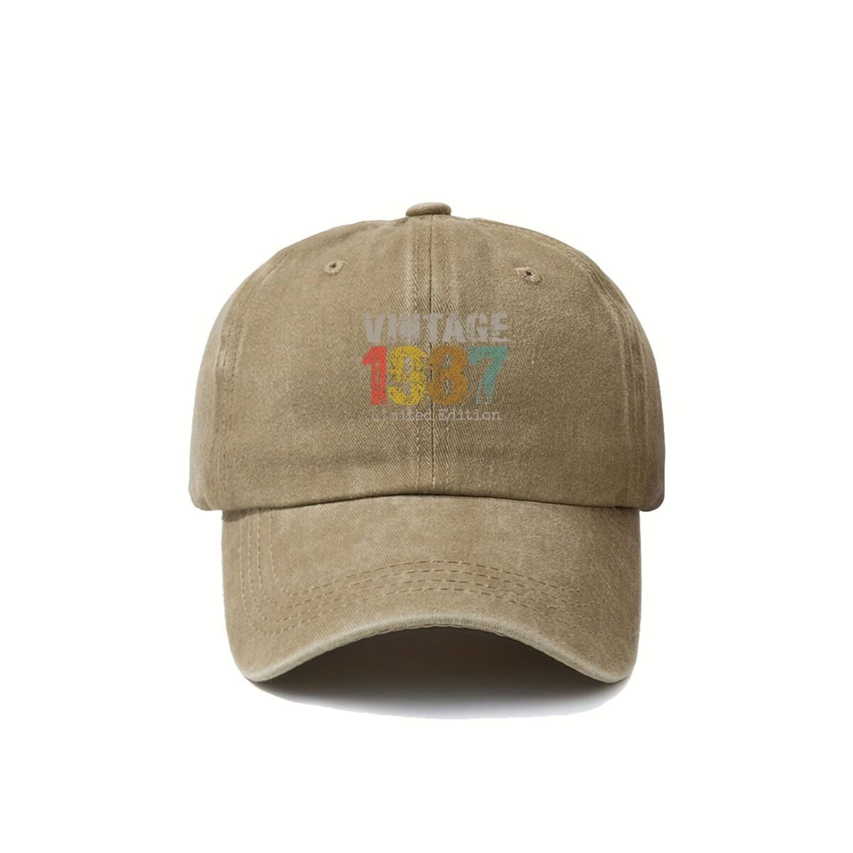 Vintage 1987 Retro Text Art Easy Men'S And Women'S Printed Baseball Cap Breathable Universal Buckle Spring Summer Golf Hat