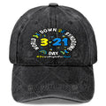 World Down Syndrome Day 3/21 Awareness Cap - Down Syndrome Ribbon, Unisex Adjustable Baseball Hat with Rainbow Print, Machine Washable for Awareness Month & Year-Round Advocacy Gifts Suitable for Men and Women