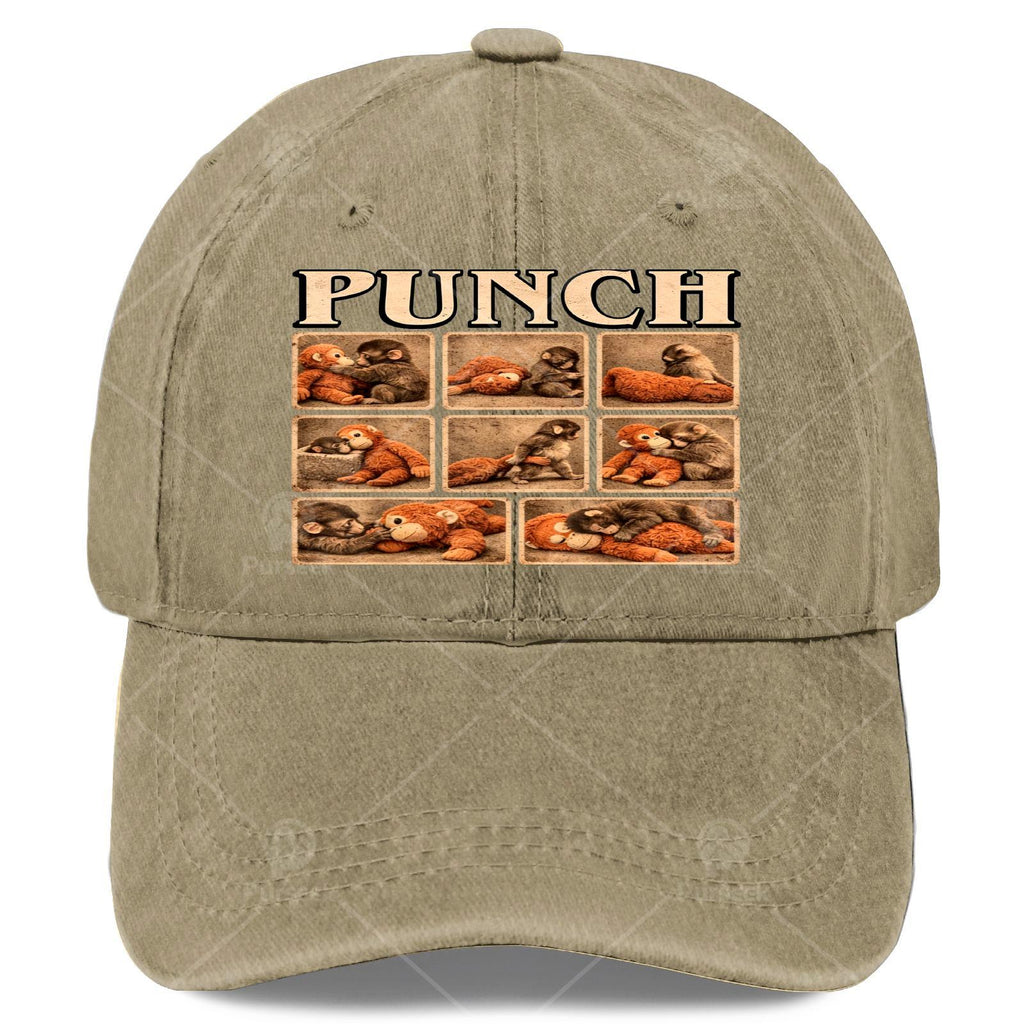 Vintage Monkey Print Baseball Cap with Iconic Moki Monkey Face - Lightweight Adjustable Hat Suitable for Themed Parties, Christmas Gifts, 4th of, Events & Casual Attire - Unisex for Men & Women, Machine Washable Moki