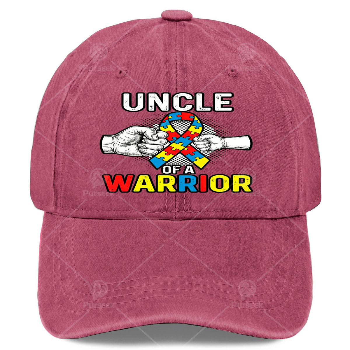 Autism Awareness Baseball with Puzzle Ribbon & Autist Warrior - Retro Unisex Hat Suitable for &, for Christmas, Games, 4th of, Casual Wear, Hand Washable Full-Body Print Autism Accessory