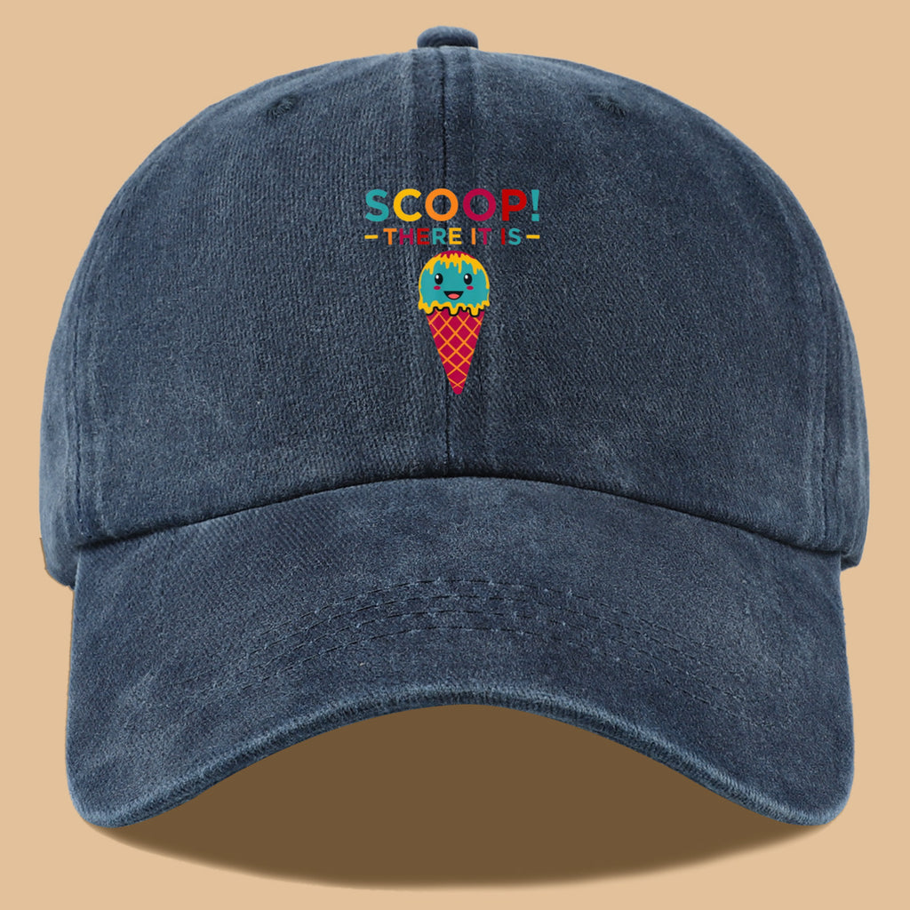 1pc 1pcs Fun Ice Cream Print Baseball Cap with Scoop! There It Is! - Adjustable Unisex Breathable Sun Hat Suitable for &, Summer Outdoor Parties, Picnic, Travel, Casual Wear - Cute, Amusement Parks
