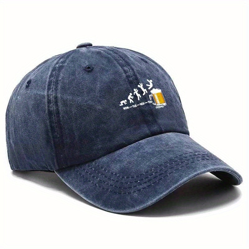 Unisex Washed Baseball Cap with Matchman Freedom - Humorous Novelty Hat Suitable for Friday Parties, Commuting & Casual Wear, Machine Washable Cap with Pull Tab Closure, Full-Print Matchstick Graphic for Themed Outfits