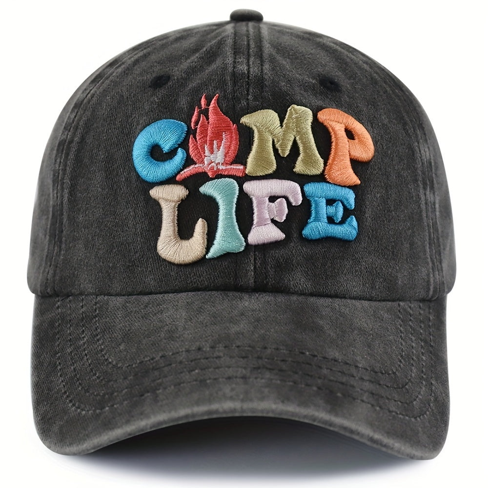 Men And Women Camping Additions, Fun Camping Hats, Adjustable Happy Camping Life Decorative Baseball Caps, Hiking And Camping Gifts for Parents, Grandparents, And Friends