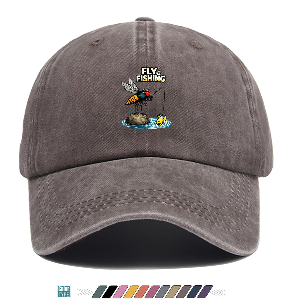 1pc Fun Insect Fishing Print Baseball Cap, Trendy Cartoon Pattern, Comfortable and Breathable Sun Hat, Stylish and  Unisex Design, Adjustable Size, Casual Streetwear Hat, Outdoor Fishing Hat, Travel and Vacation Hat, Versatile for Daily Outings