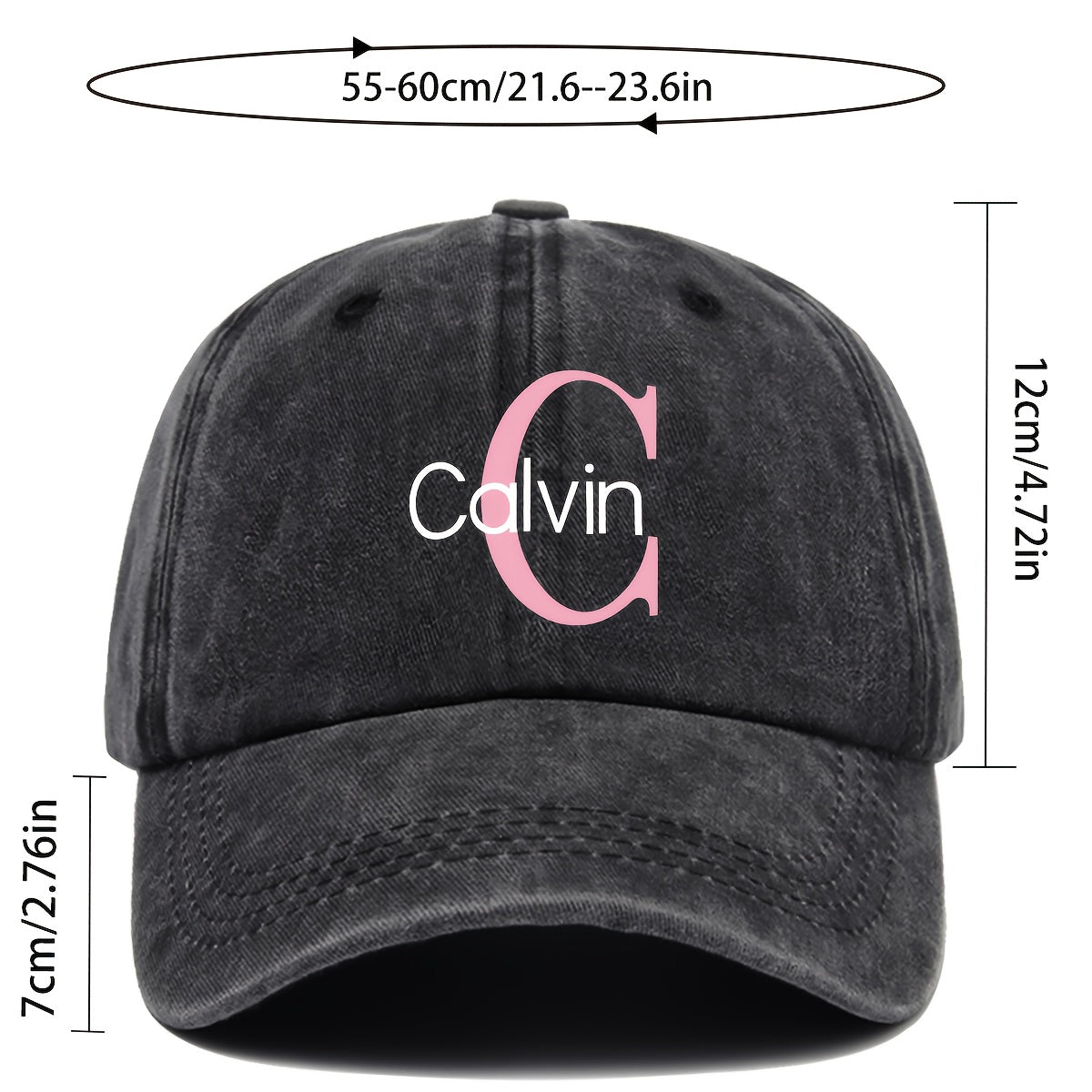 1pc Pink "Calvin" Logo Printed Retro Baseball Cap - Japanese Easy Fresh Style, Comfortable And Breathable with Adjustable Size, Unisex Street Skateboard Cap, Perfect for Outdoor Activities Like Hiking, Travel, Golf, Beach Parties, And Fishing
